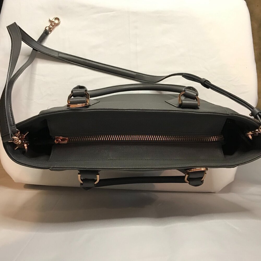 Dagne Dover Classic size Signature Tote in Graphite tablet briefcase w/rose gold - Picture 4 of 12